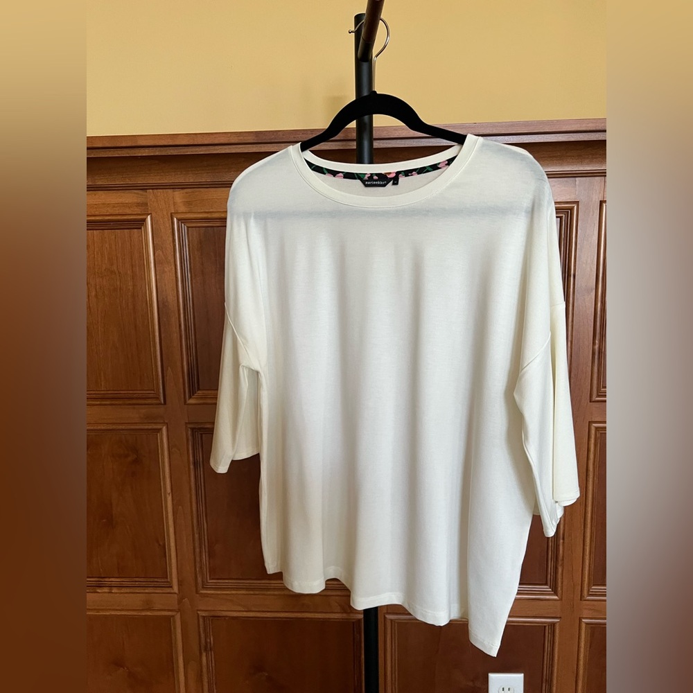 Marimekko Blouse Saima Bell Half-Sleeves Off White Size M - Picture 4 of 16